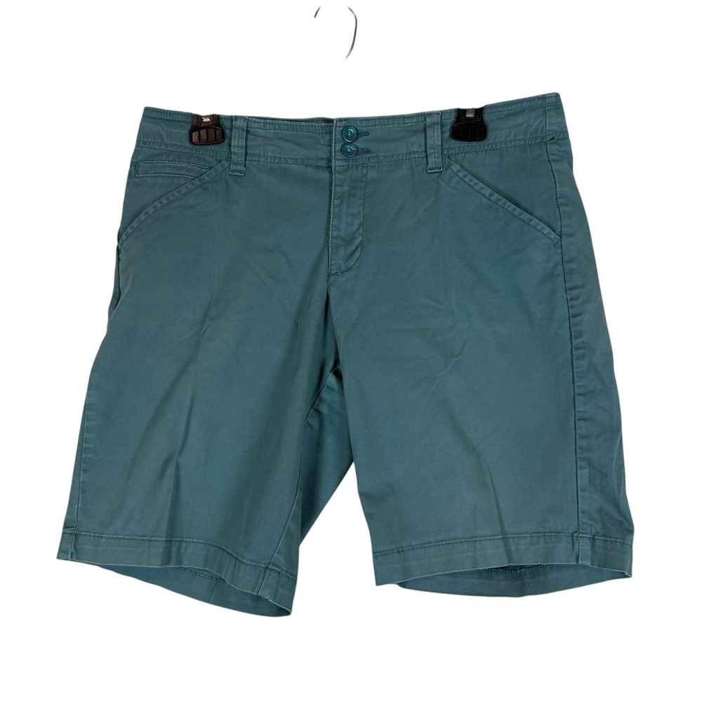 Lee Bermuda Shorts Womens 8 Green Midrise Chino Twill Stretch Casual Summer